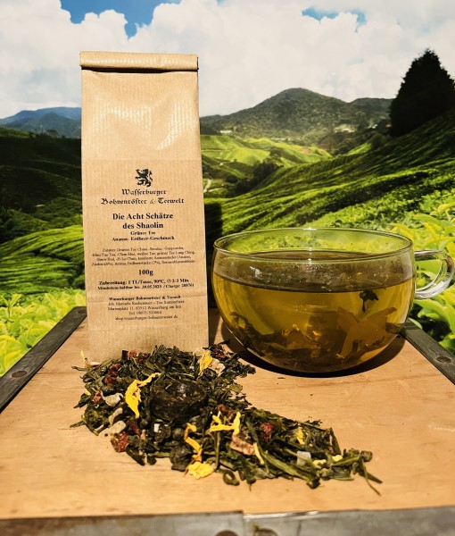 aromatisierter Grüner Tee " Die Acht Schätze des Shaolin" Aufguss