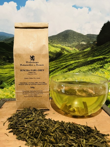 Aromatisierter Grüner Tee "Earl Grey" Aufguss