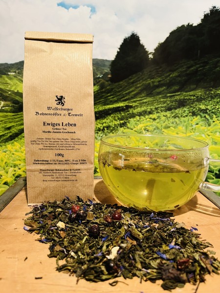 Aromatisierter Grüner Tee "Ewiges Leben", Aufguss
